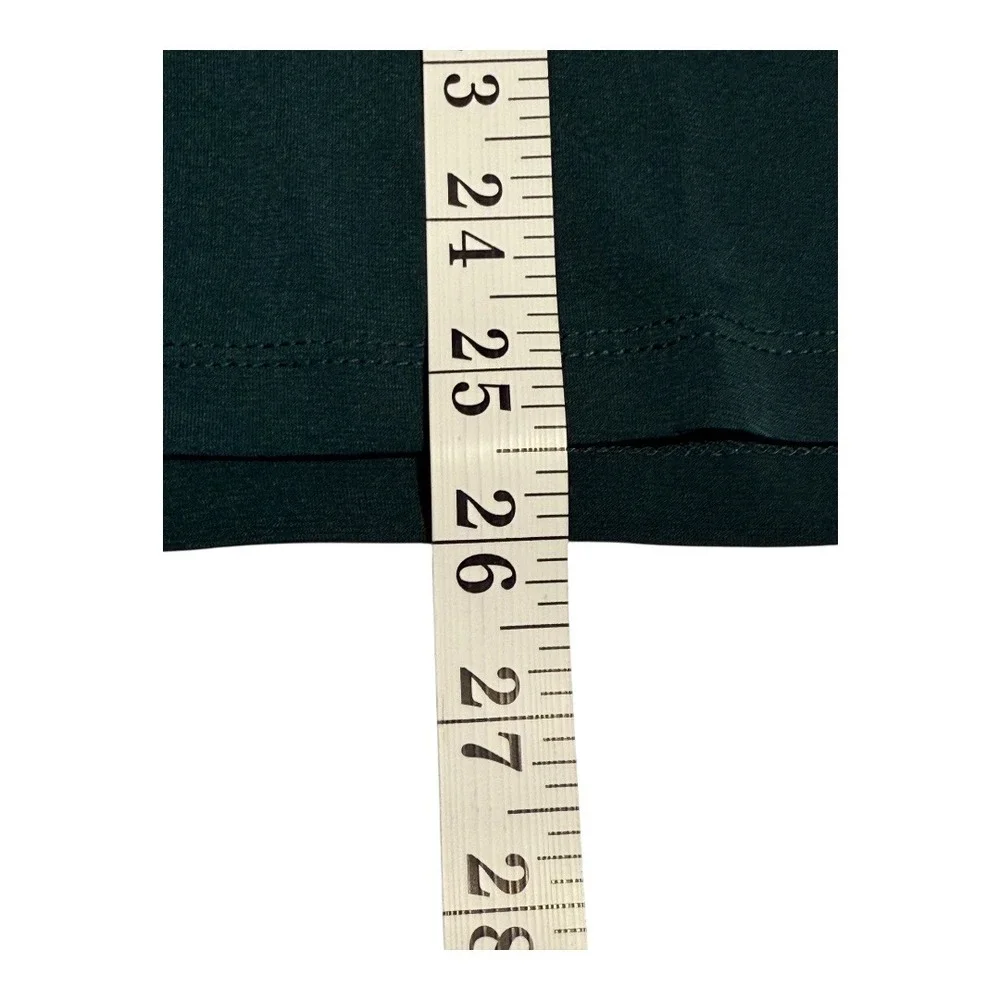 Carmen Marc Valvo Olive Green Top Long Sleeve V Neck Faux Leather Trim Small NWT - Picture 6 of 7